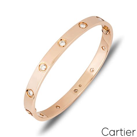 cartier diamond love bracelet rose gold|cartier diamond love bracelet price.